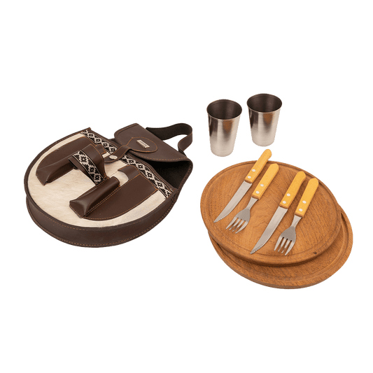 Hair-On Leather Double Picnic Set - Combined Color