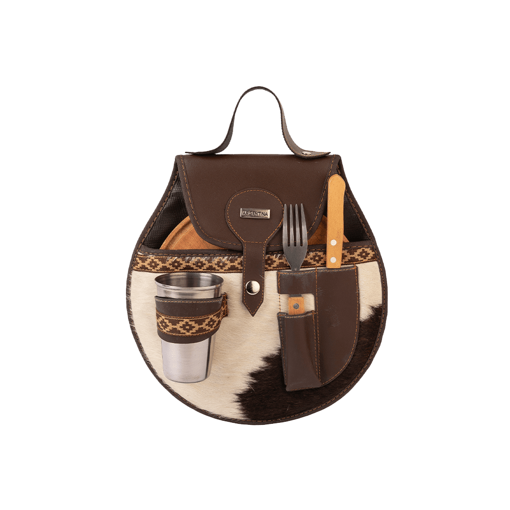 Hair-On Leather Individual Picnic Set - Combined Color