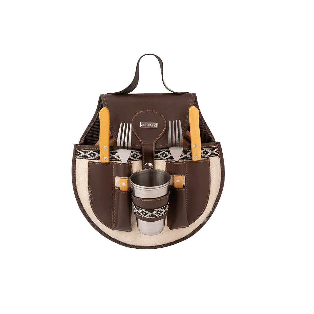 Hair-On Leather Double Picnic Set - Combined Color